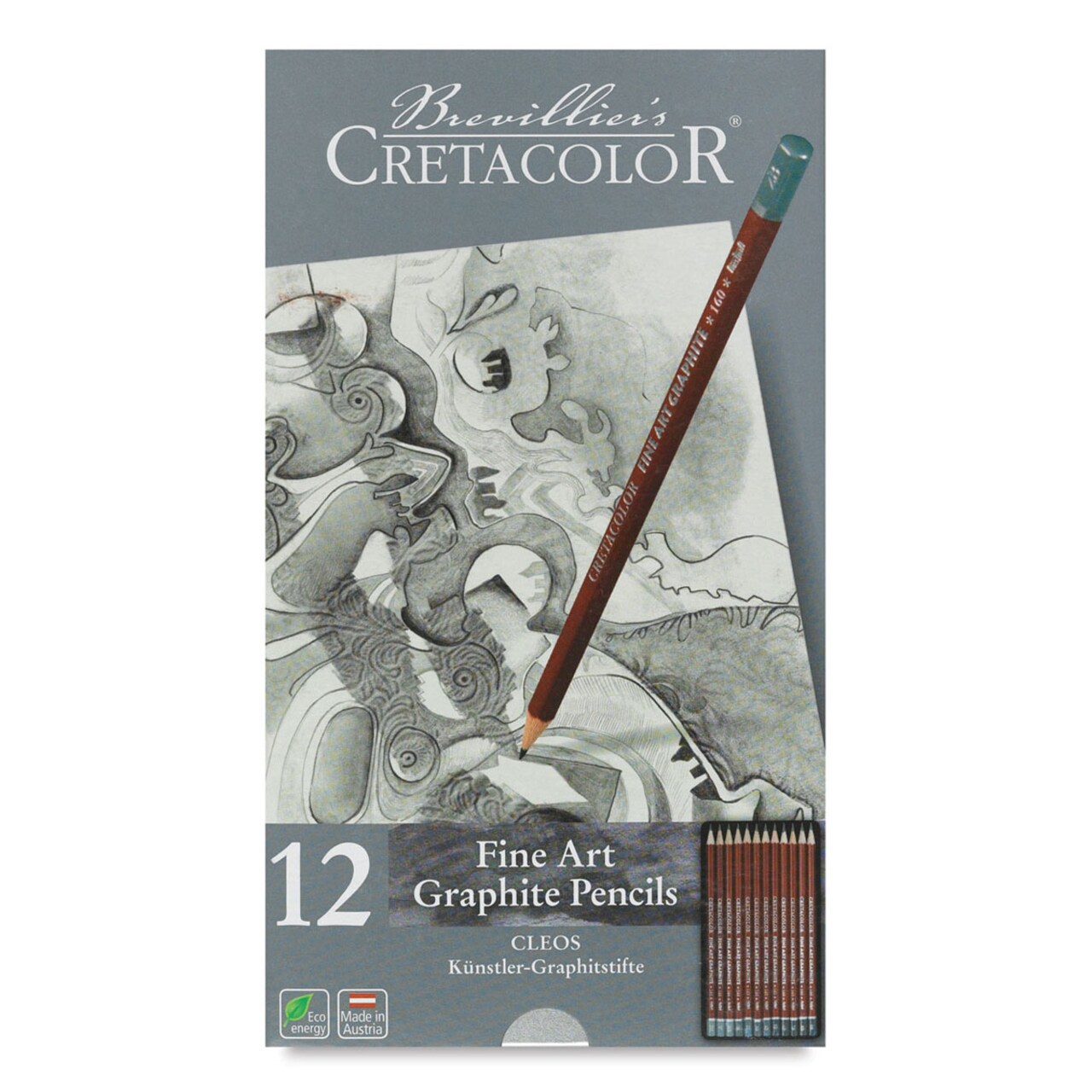 Cretacolor Fine Art Graphite Pencil Set - Tin Box, Set of 12
